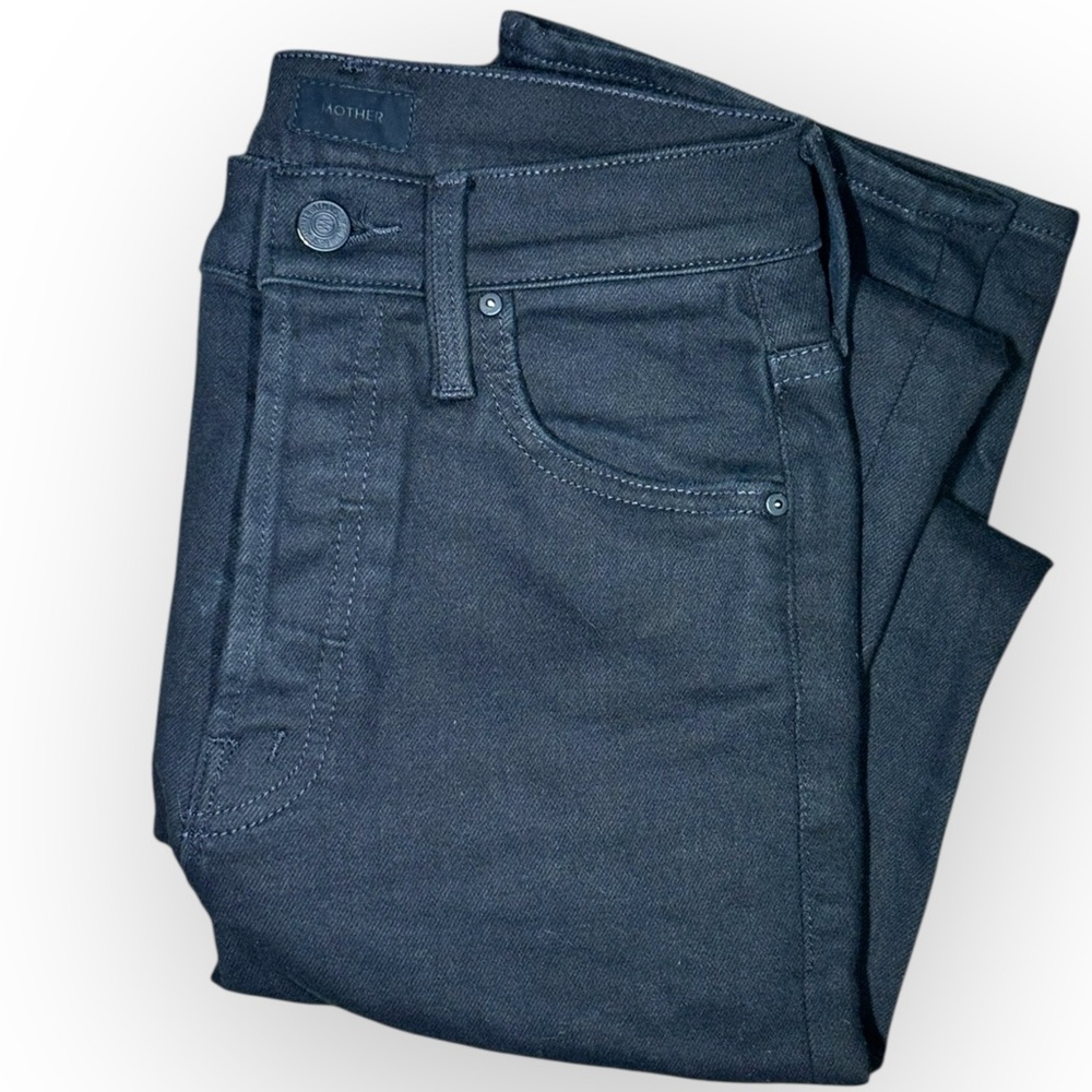 MOTHER Women’s Straight Black Jeans - Tomcat Ankle in Lasting Impression